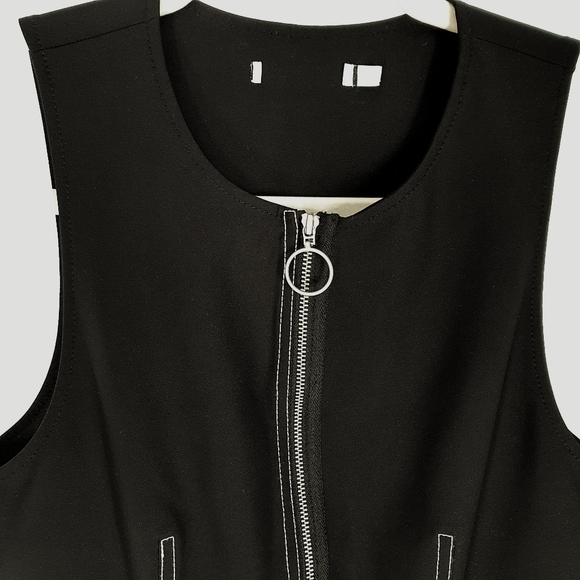 Alexander Wang Black Sleeveless Full Zip Tech Mini Dress - Picture 3 of 7